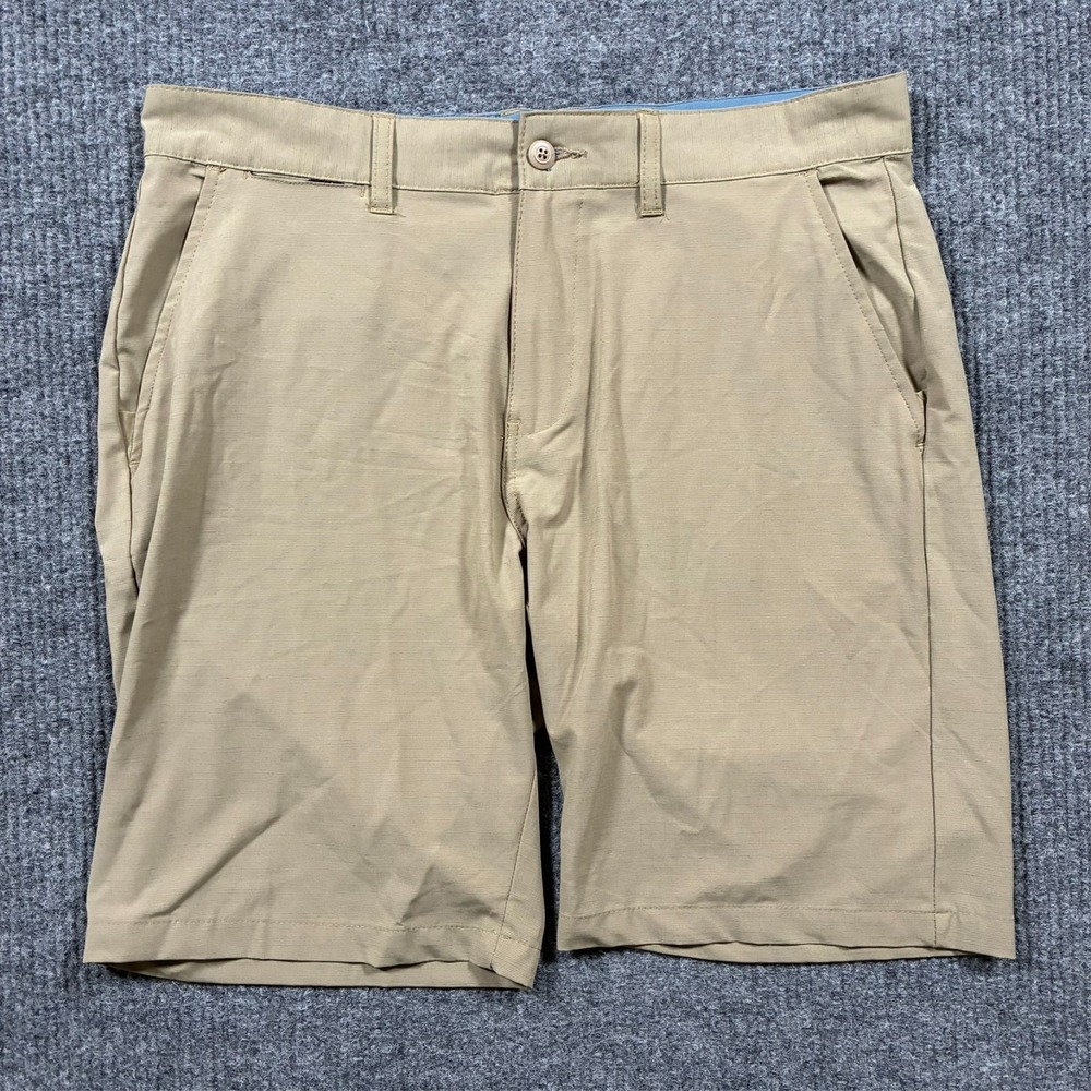 Burnside Mens Chino Shorts Size 36 Beige Flat Front Outdoor Casual Mid Rise